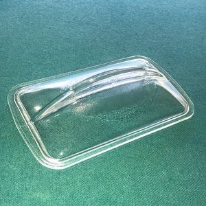 Vtg Westinghouse Glass Dish Fin Lid Loaf Casserole Baking Clear/ Texture Lid